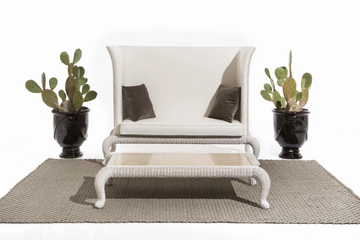 ANTARES - Low woven wicker garden side table by Samuele Mazza Outdoor - view 3